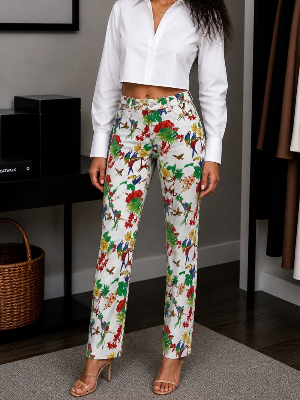 Etro White Forest Printed Denim Skinny Jeans 28 - Picture 12 of 12
